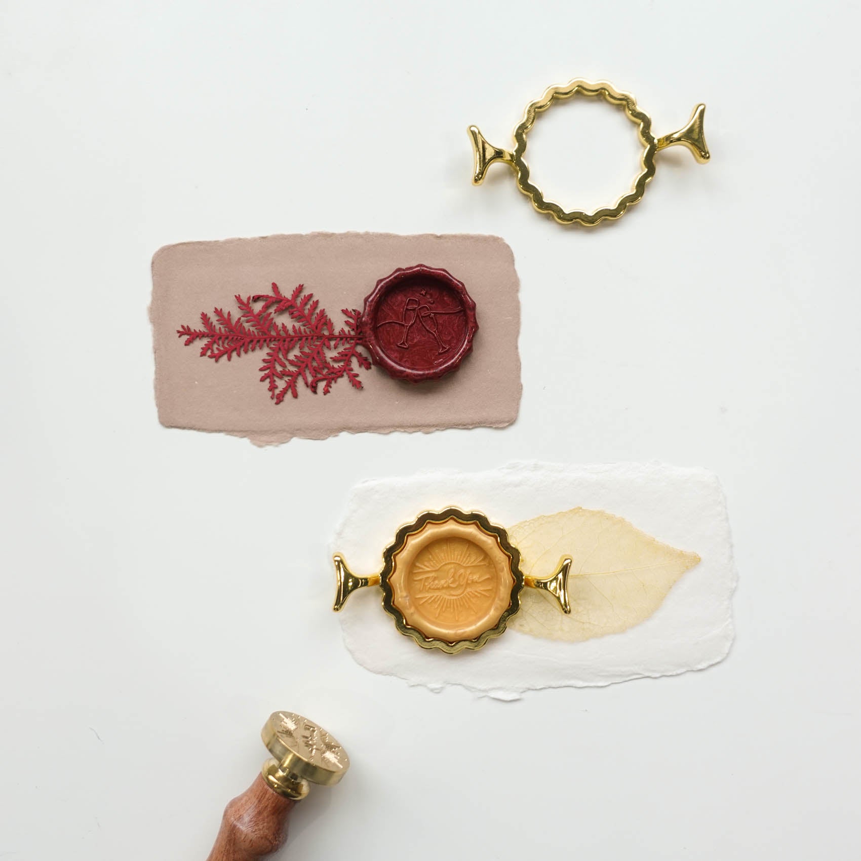 gold wavy wax seal ring mould template fiona ariva australia