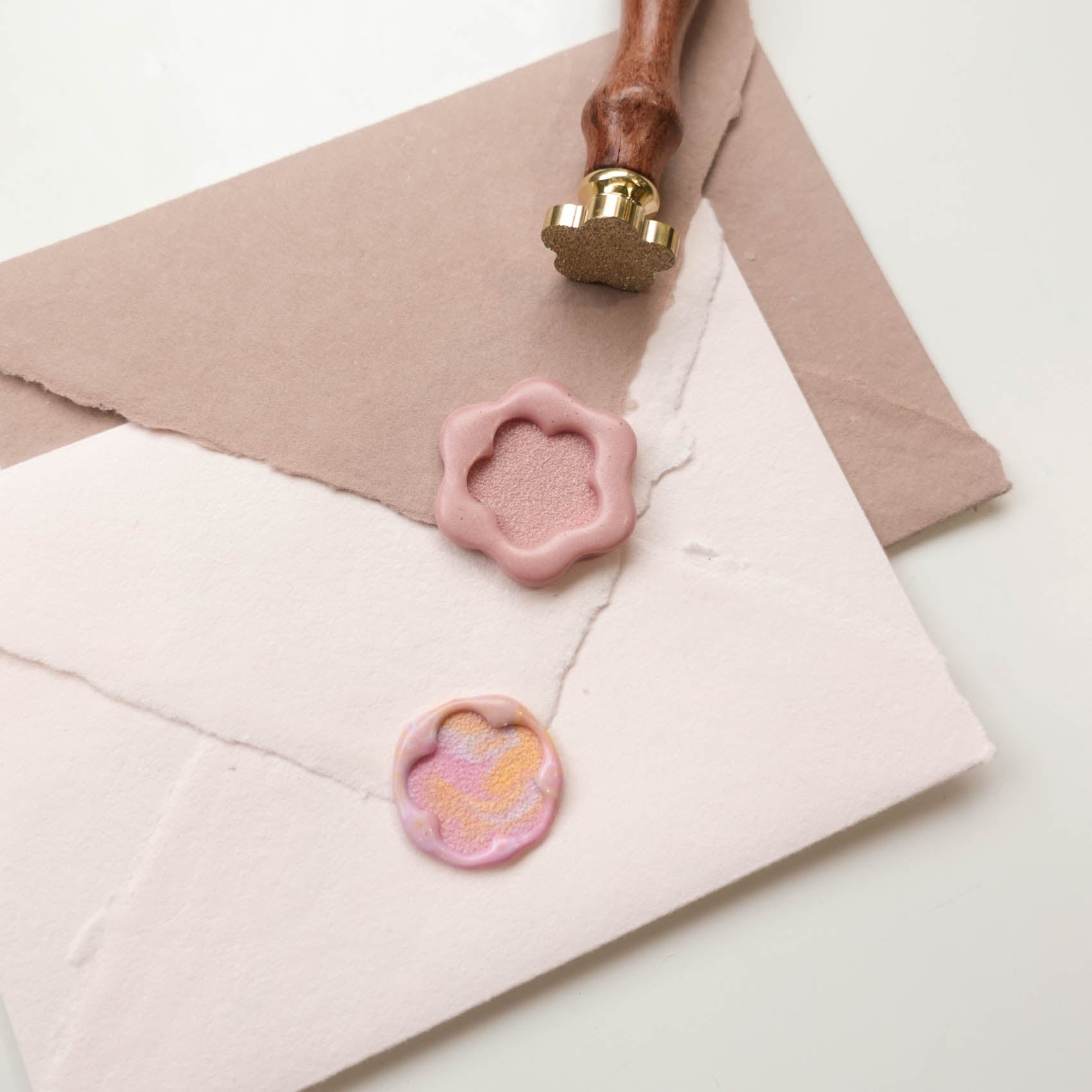 textured flower frosted wax seal stamp