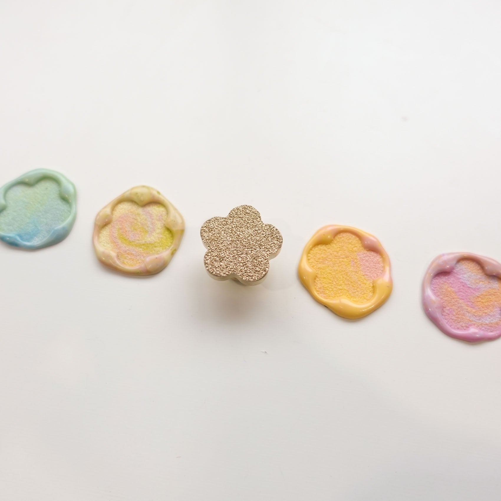 textured flower frosted wax seal stamp