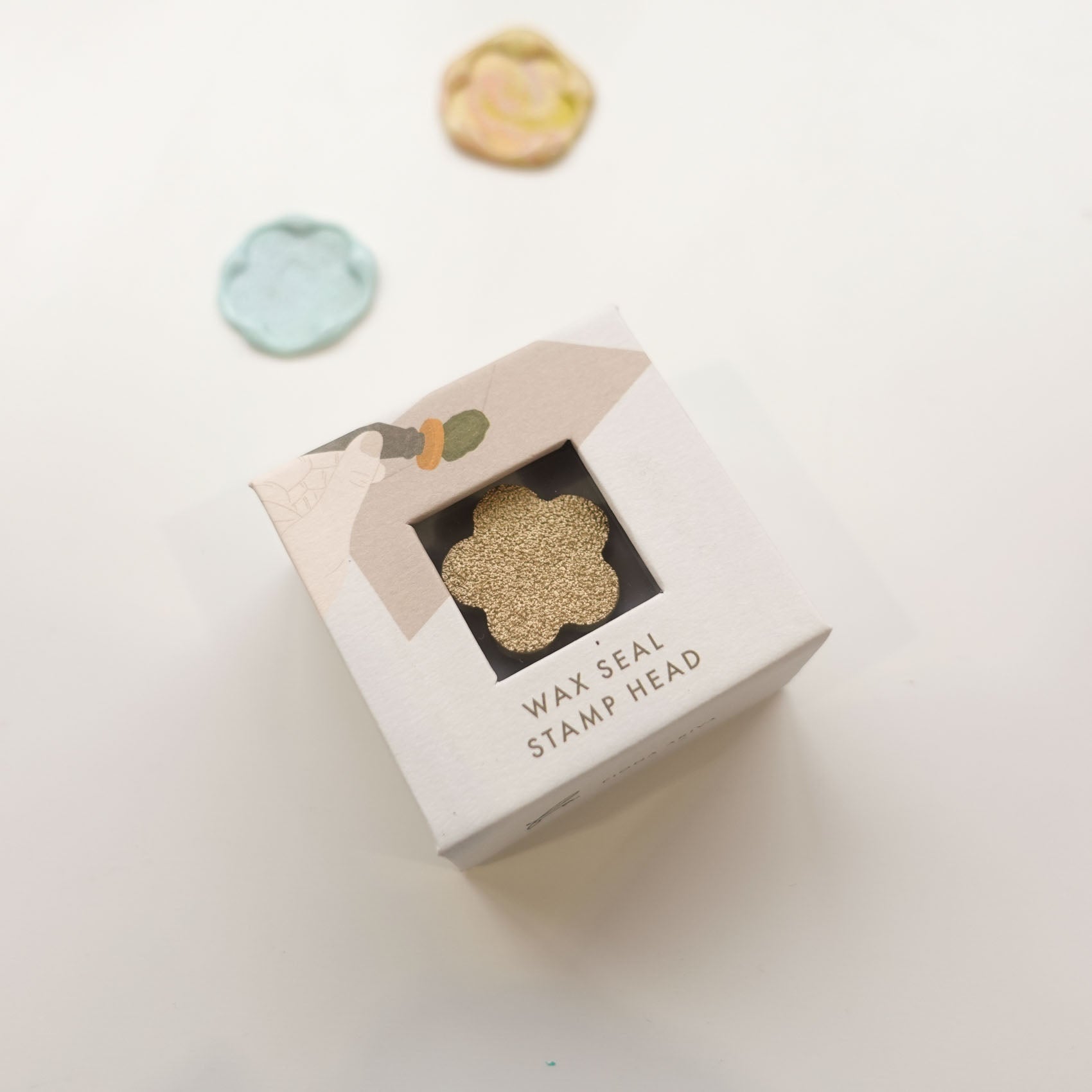 textured flower frosted wax seal stamp