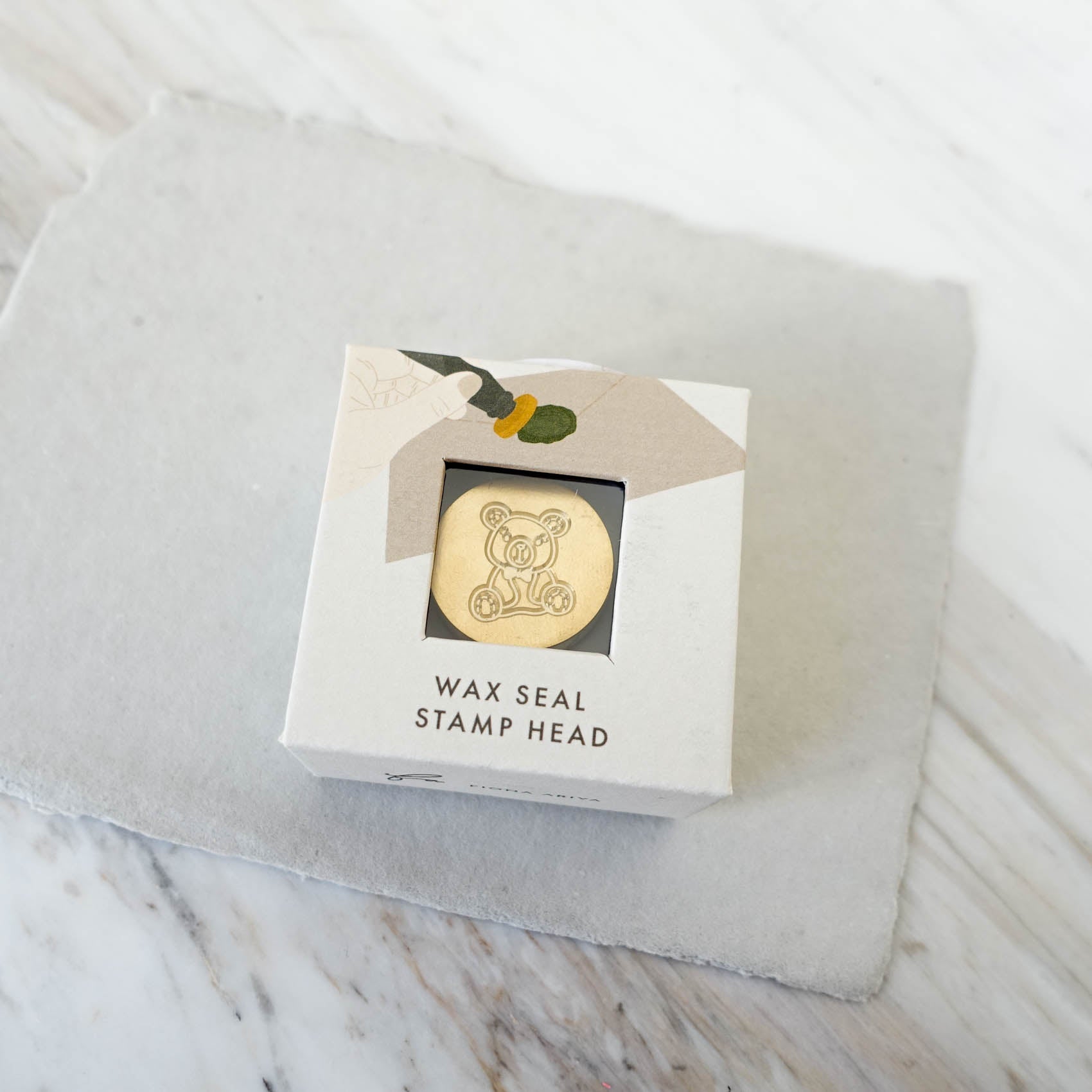 teddy bear wax seal stamp head australia fiona ariva