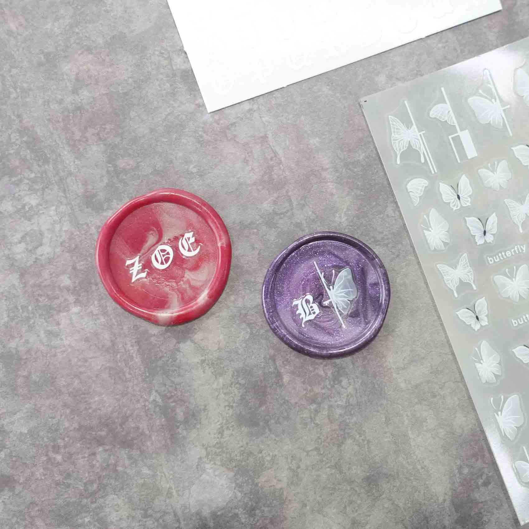 White Alphabet Letters Gothic Script Clear-Backed Decorative Stickers Sheet