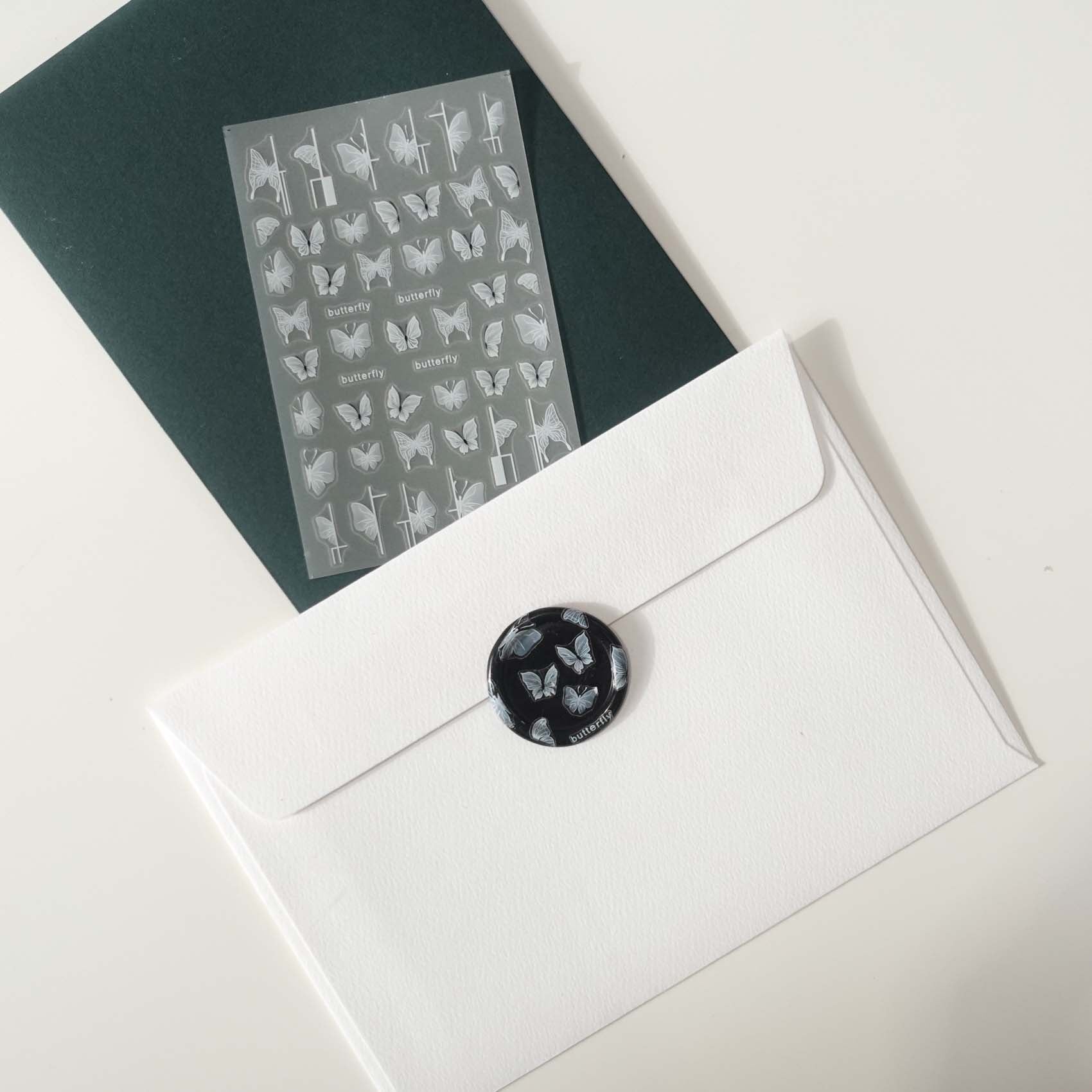 White Butterflies Clear-Backed Decorative Stickers Sheet