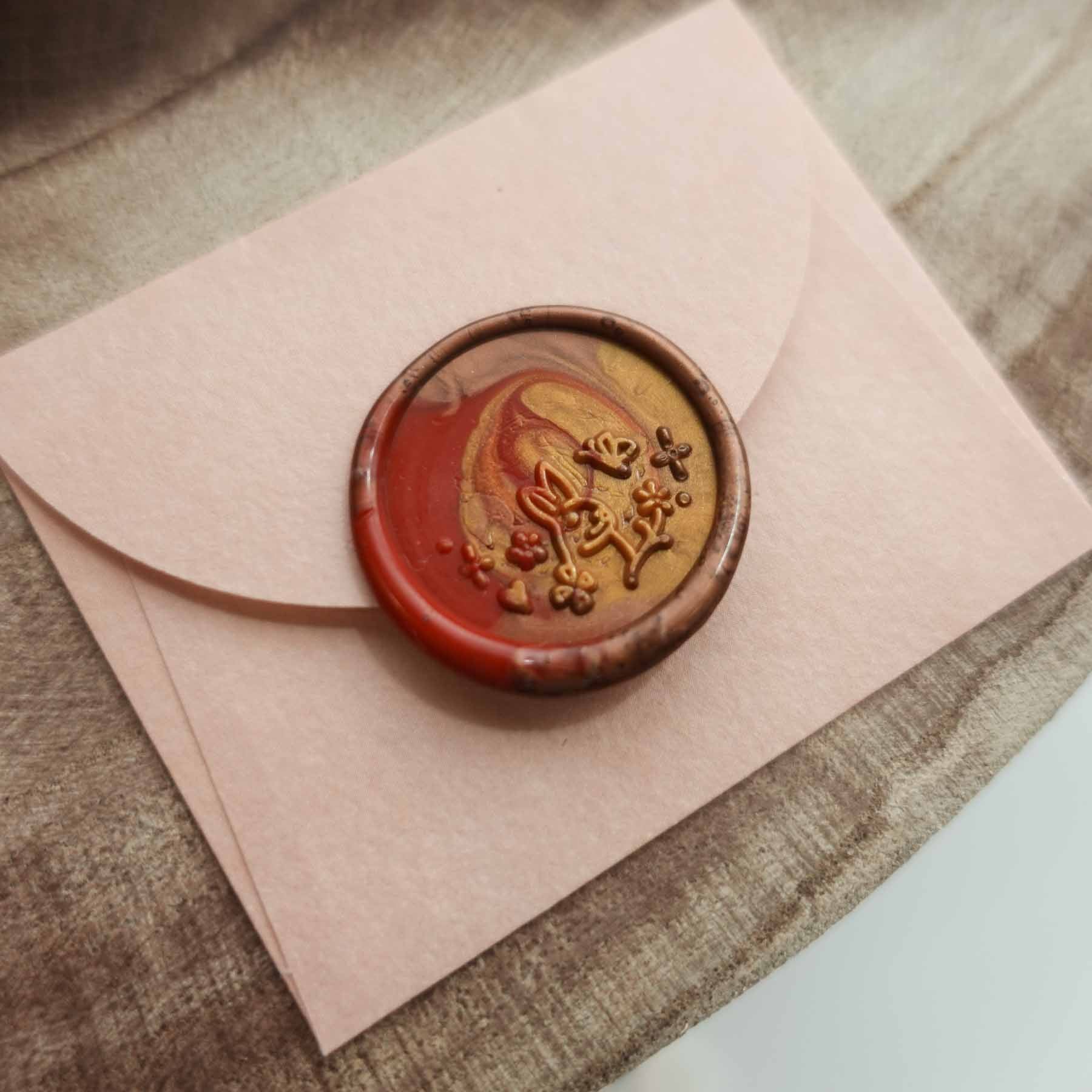 twinkling bunny rabbit wax seal envelope australia fiona ariva