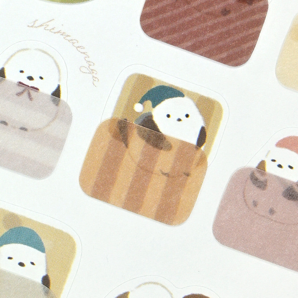 Japanese Snow Fairy Bird 'Mattari Animals' Mellow Night Stickers Sheet
