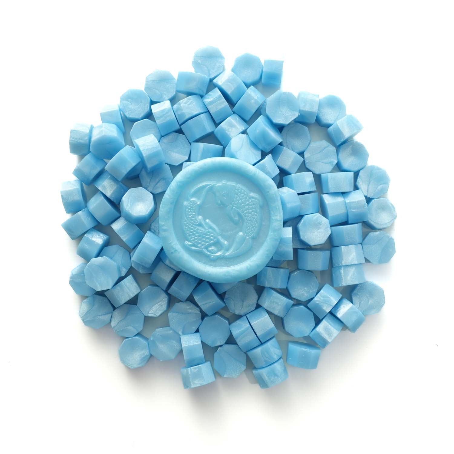 Frosty Blue 100pcs sealing wax beads granules tablets pellets