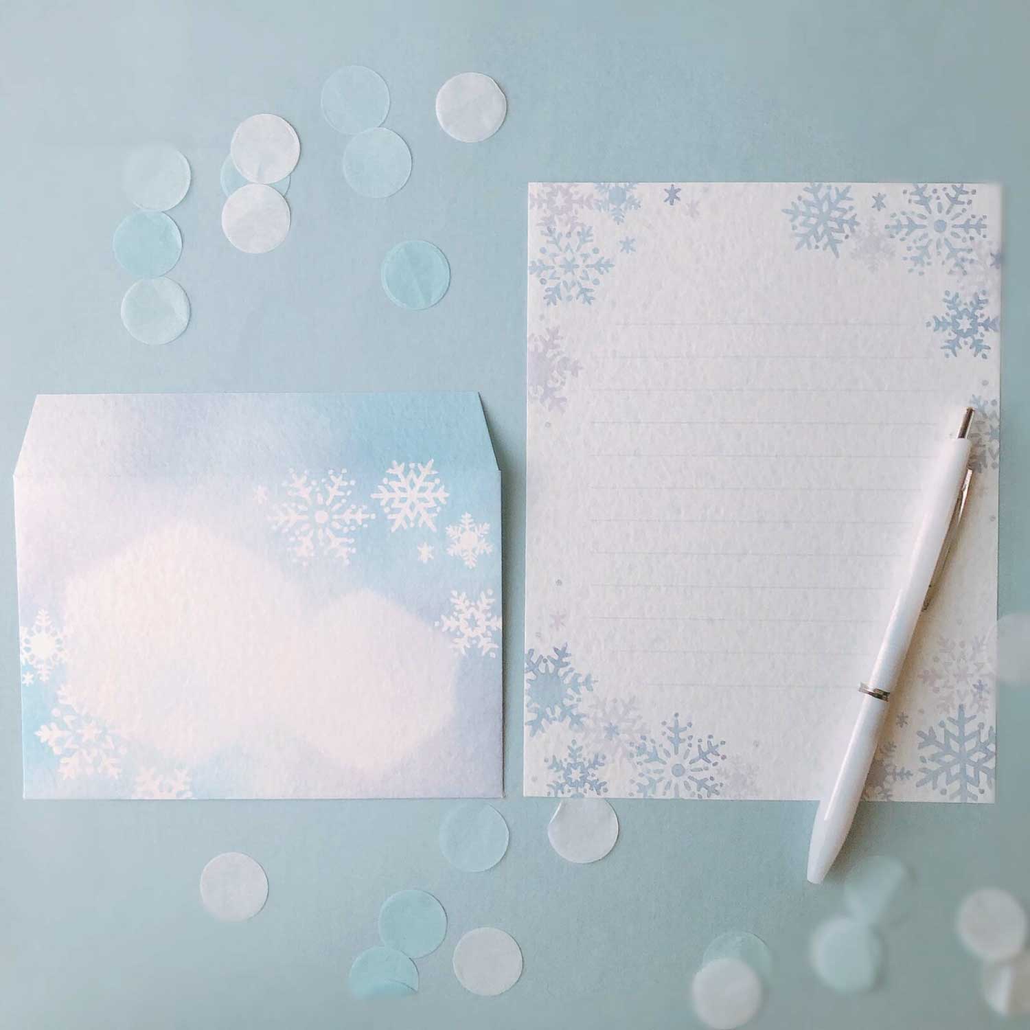 Frosty Snowflake Winter Textured Paper Letter Writing Set