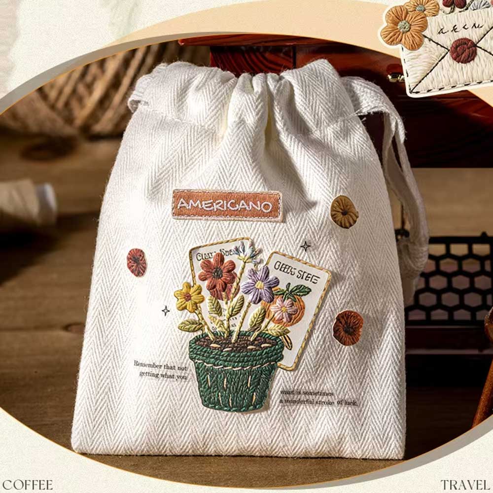 Garden 'Warm Little Things' Embroidery Style Paper Flake Stickers
