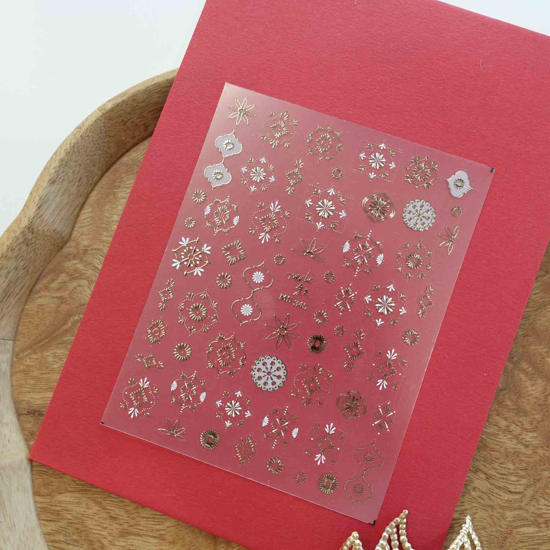Gilded Patterns Clear-Backed Decorative Stickers Sheet