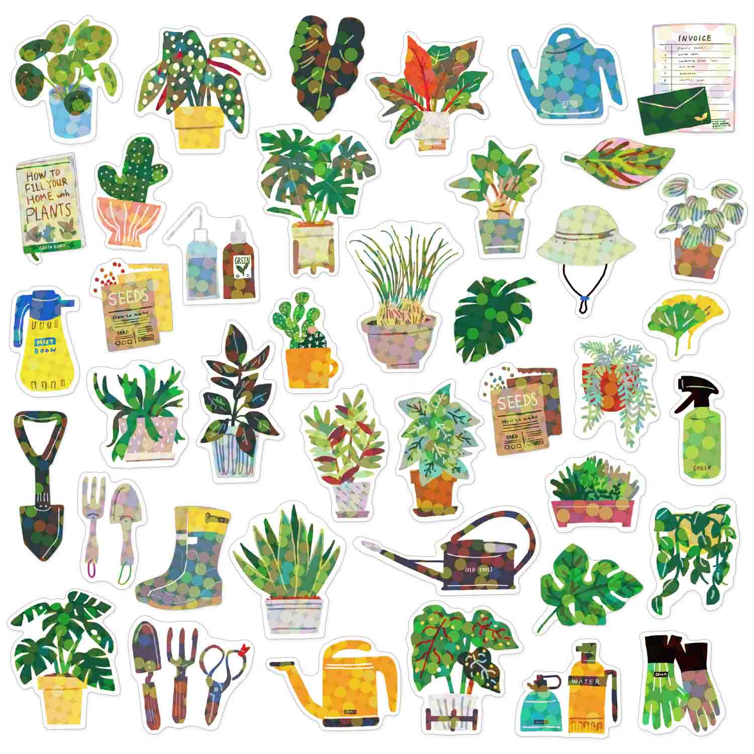 Green Market | Small Box of Japanese Flake Stickers | Haco Seal