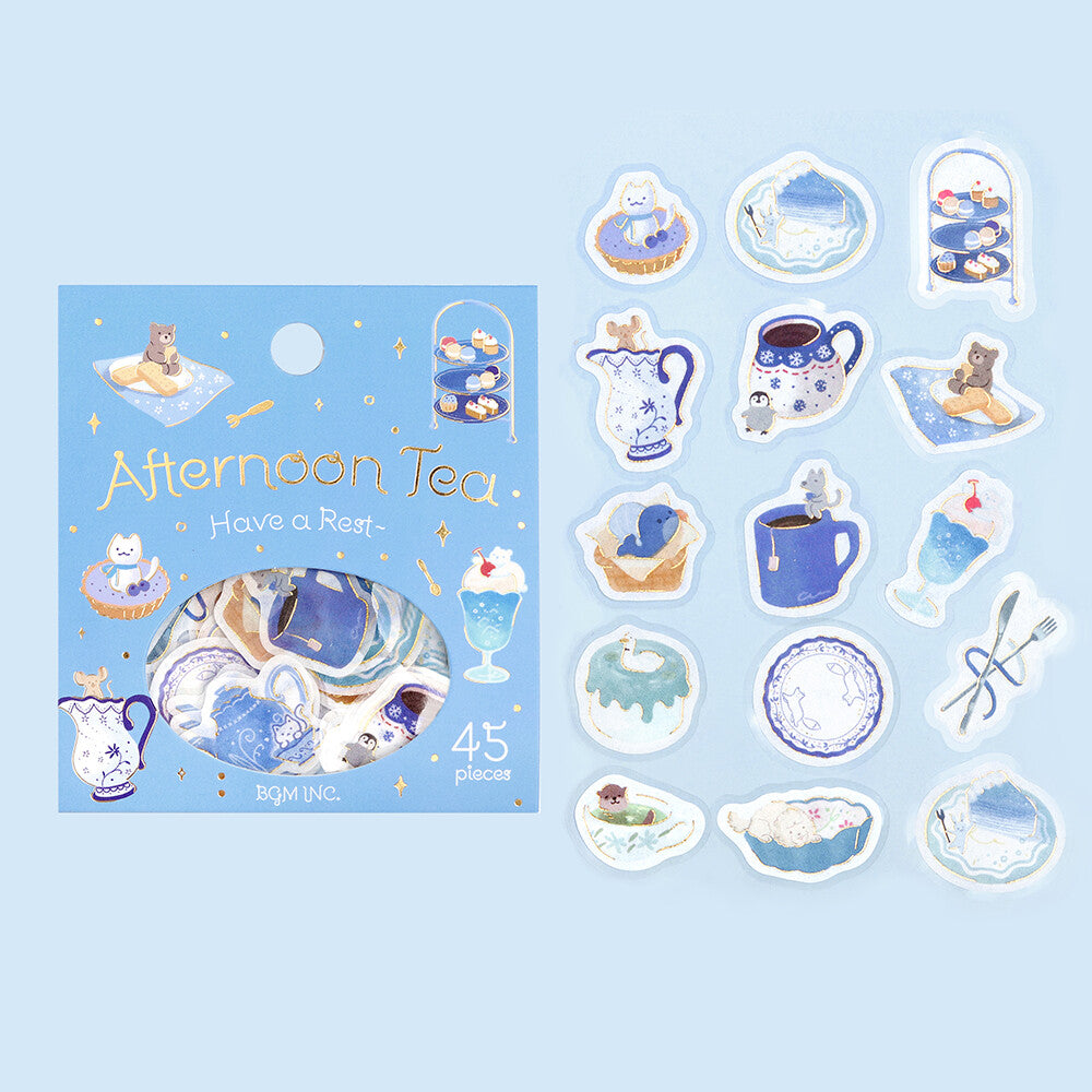 Have A Rest - Blue | Afternoon Tea | Planner Flake Stickers | BGM