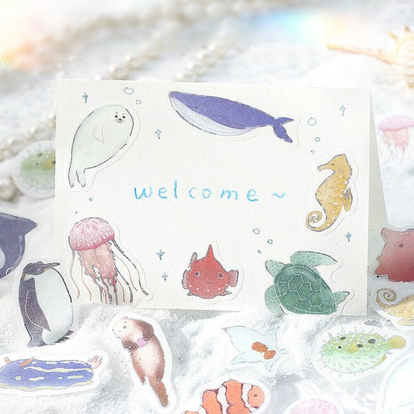 Full Of Sea Life | Ippai | Planner Flake Stickers | BGM