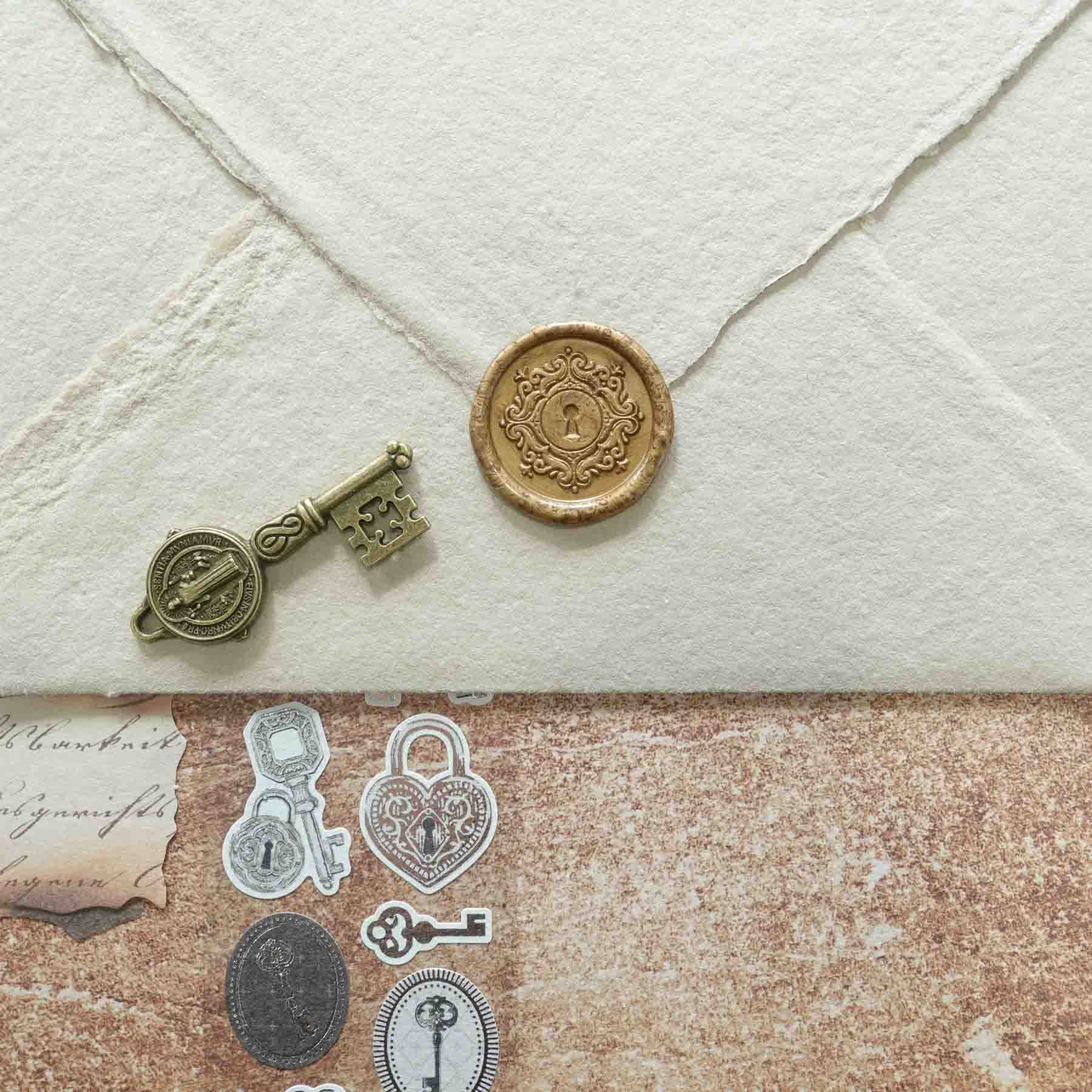 Keyhole wax seal stamp, wax seal kit or stamp head
