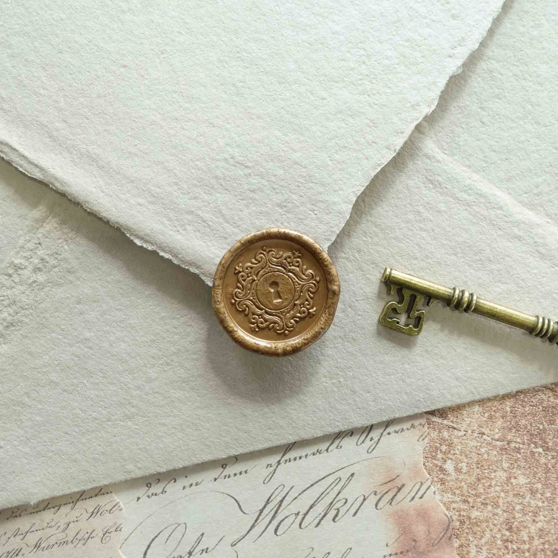 Keyhole wax seal stamp, wax seal kit or stamp head
