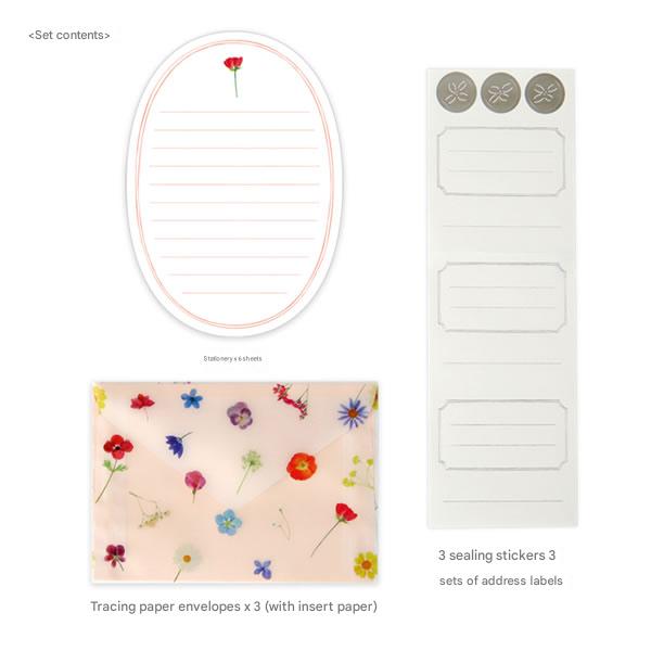 Somokka Translucent Pressed Flowers Letter Writing Set | Garden