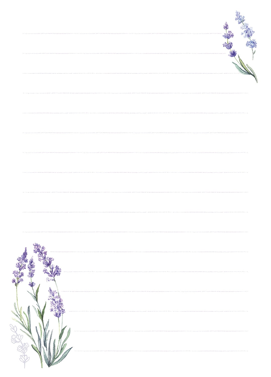 lavender letter writing set