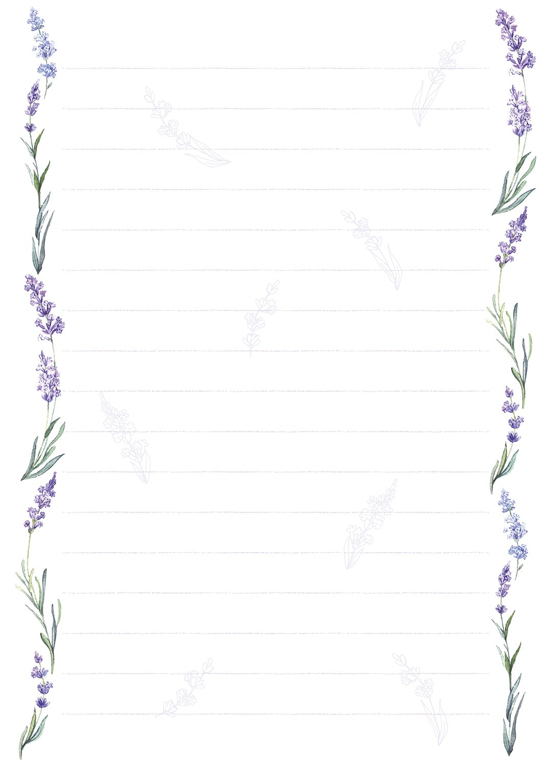 lavender letter writing set