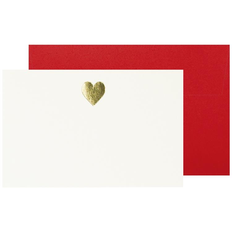 mini message card thank you notes set red heart