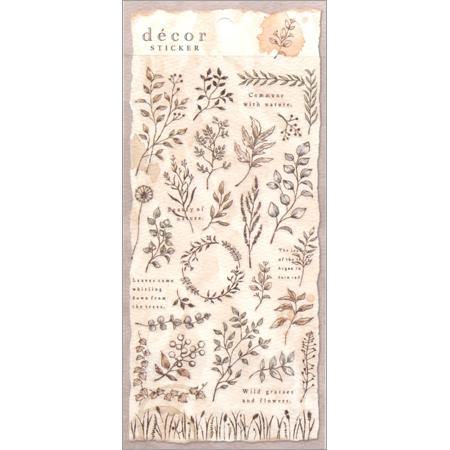 Sepia Flowers 'Decor Sticker' Sheet