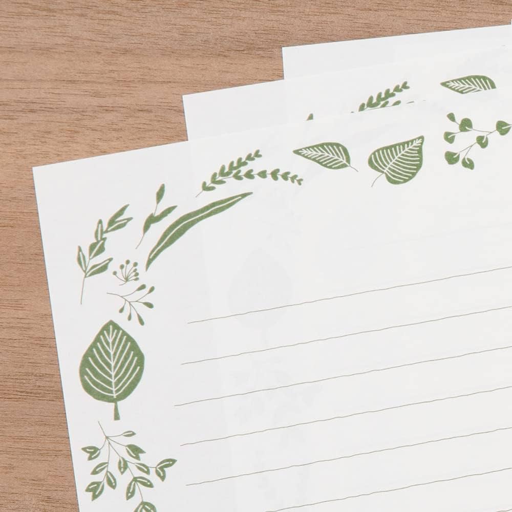 moss green midori adult letter writing set gold foil australia