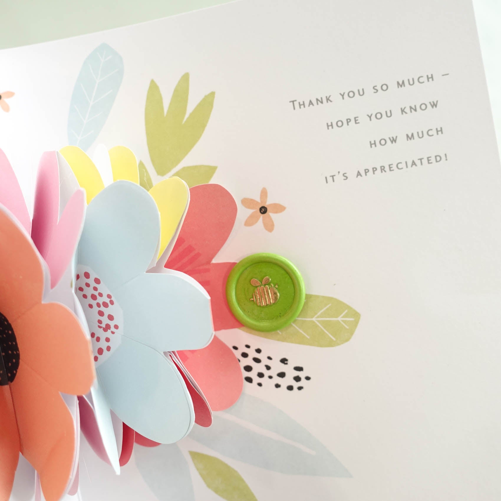 cute bee wax seal in pop up handmade card idea
