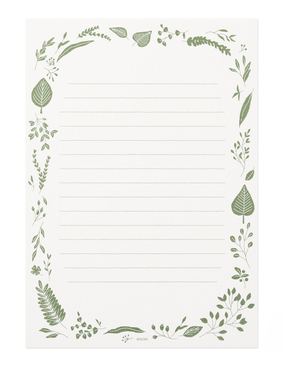 moss green midori adult letter writing set gold foil australia