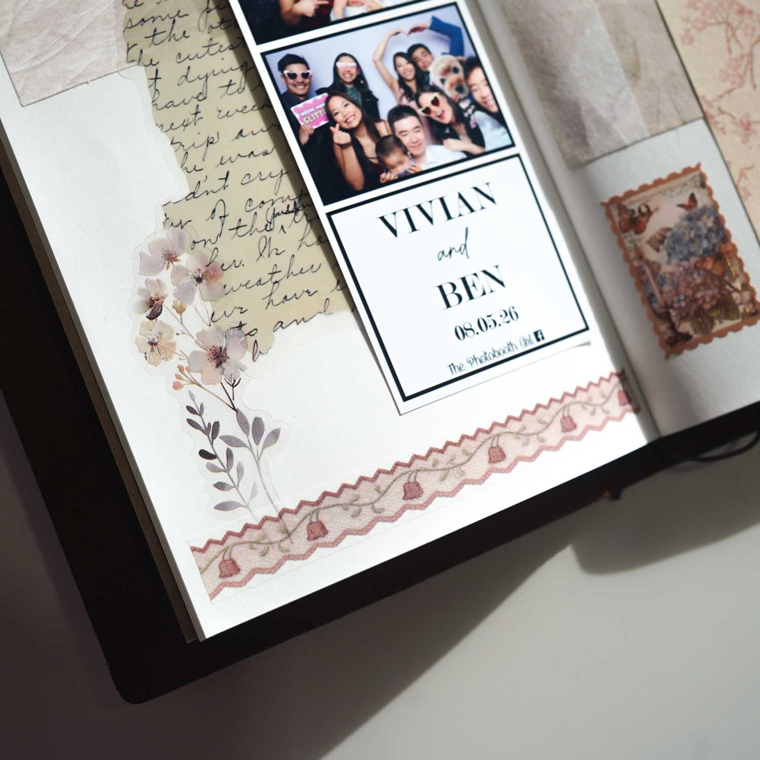 Mysterious Flower Mist Watercolour Beige Sepia Flake Stickers journal spread