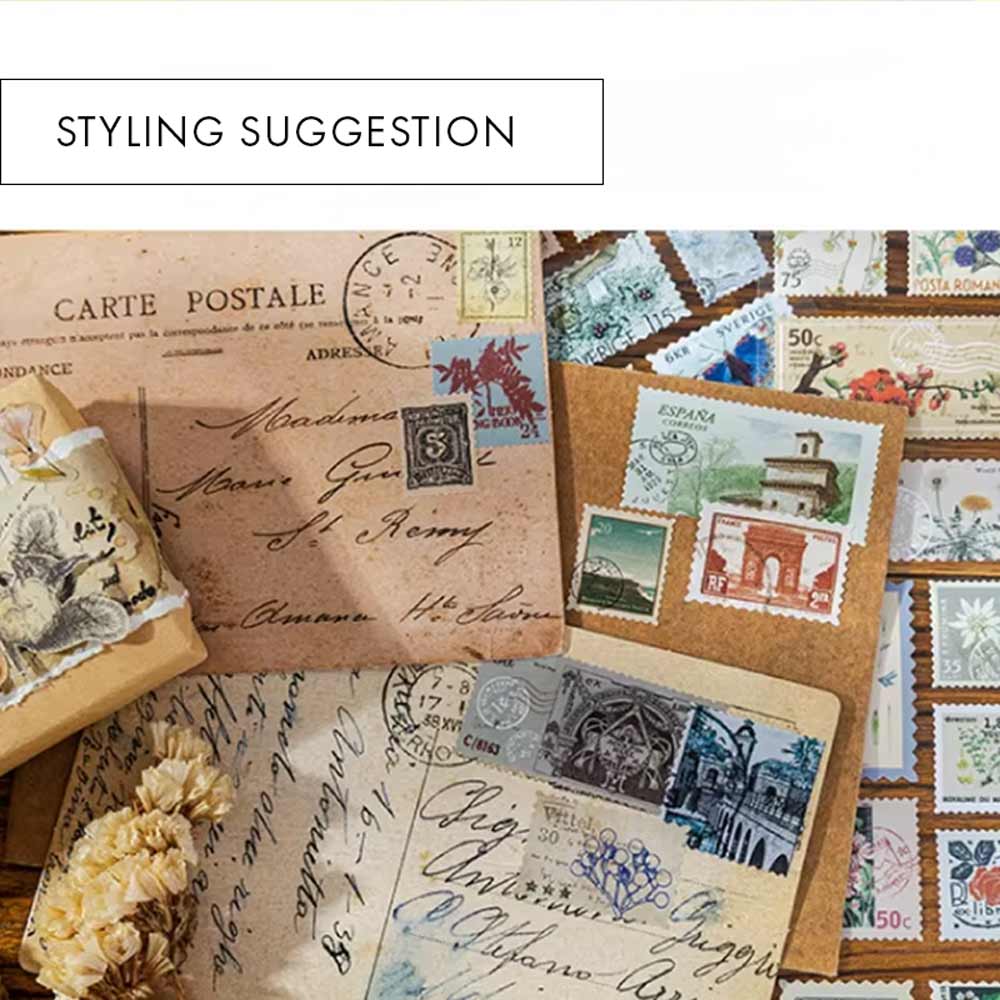 Natural History Forest Mushrooms Vintage Post Stamp Sticker Roll