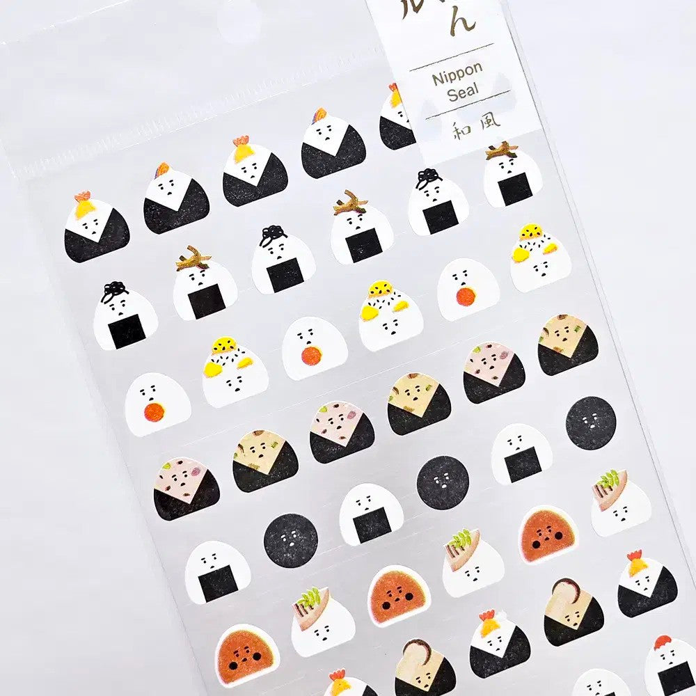 Onigiri Faces Nippon Seal Stickers Sheet