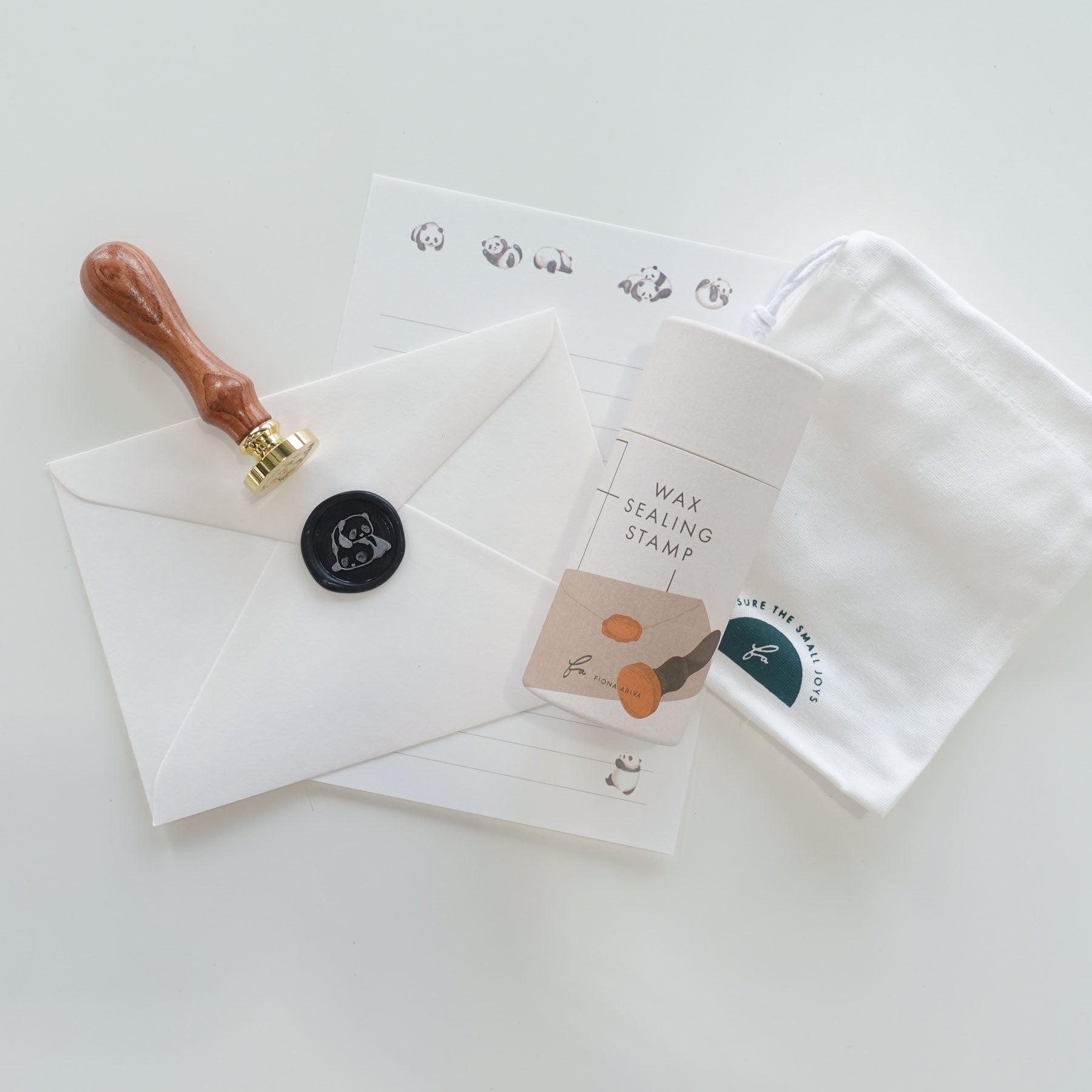 Panda wax seal stamp, wax seal kit or stamp head fiona ariva australia