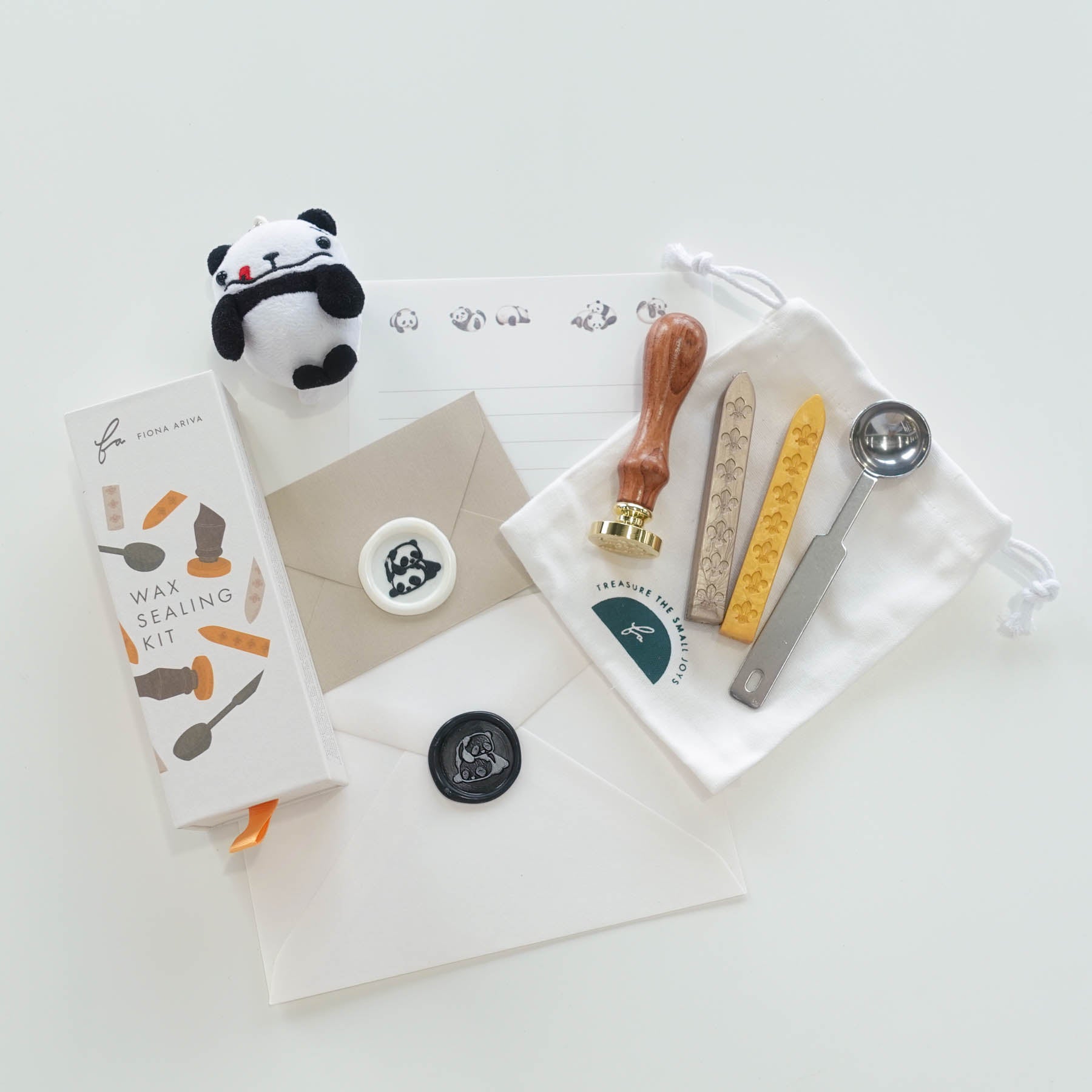 Panda wax seal stamp, wax seal kit or stamp head fiona ariva australia