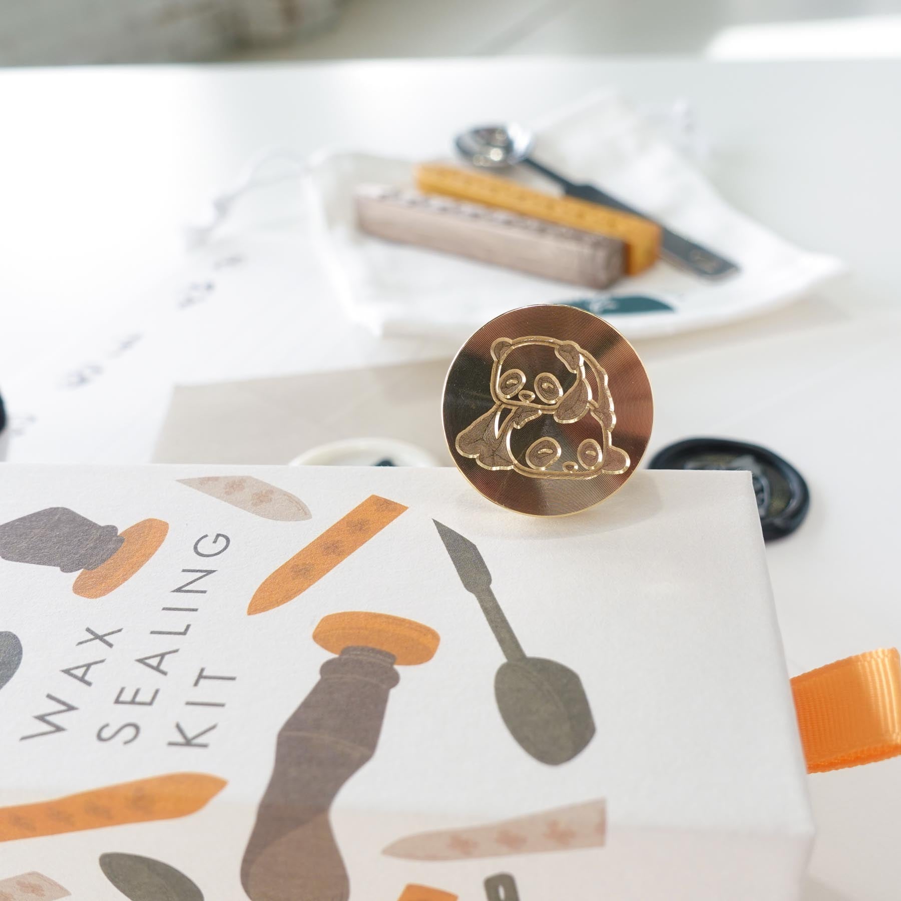 Panda wax seal stamp, wax seal kit or stamp head fiona ariva australia