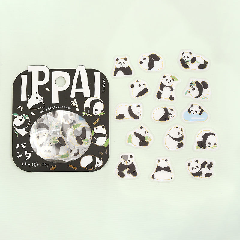 Full of Pandas | Ippai | Planner Flake Stickers | BGM