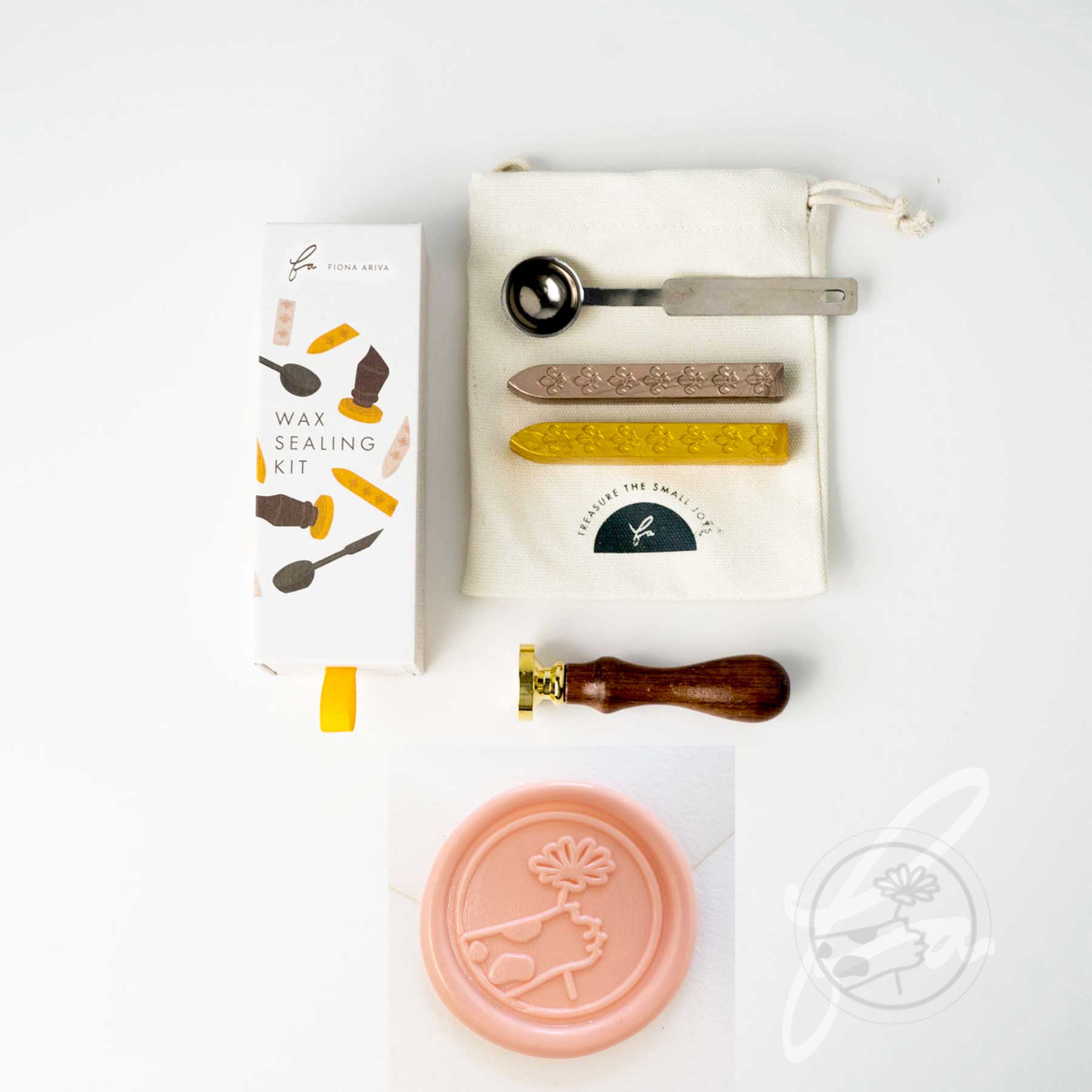 cat paw holding flower clear wax seal kit box fiona ariva australia