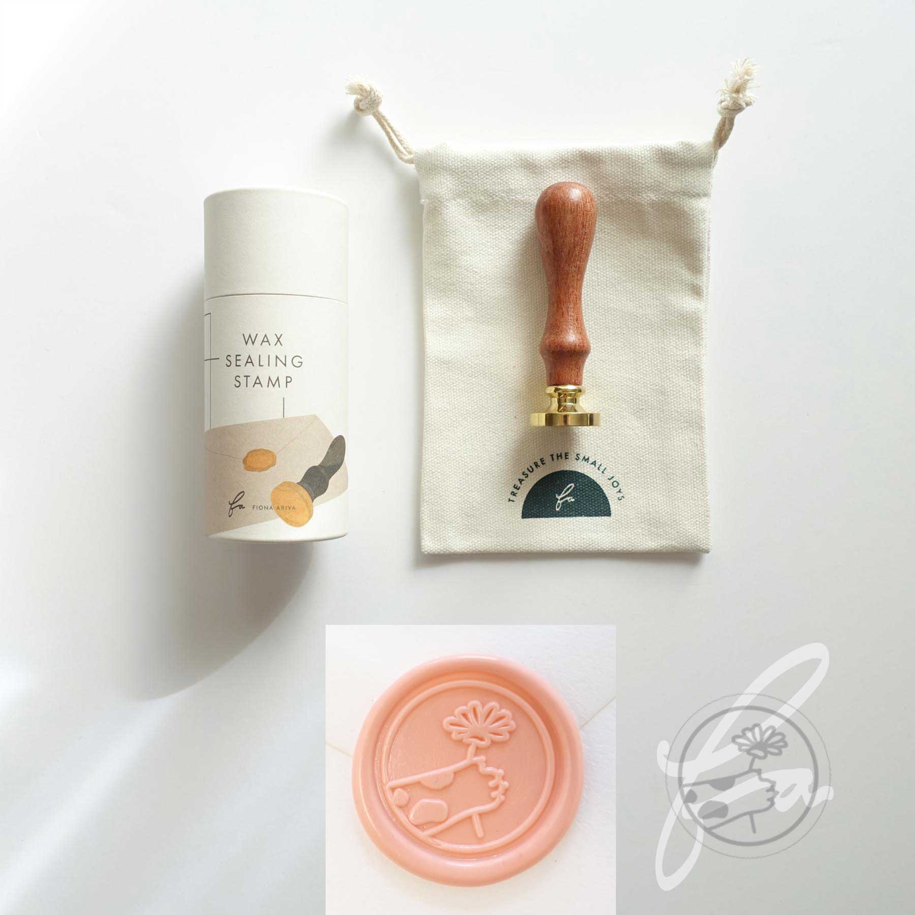cat paw holding flower clear wax seal stamp fiona ariva australia