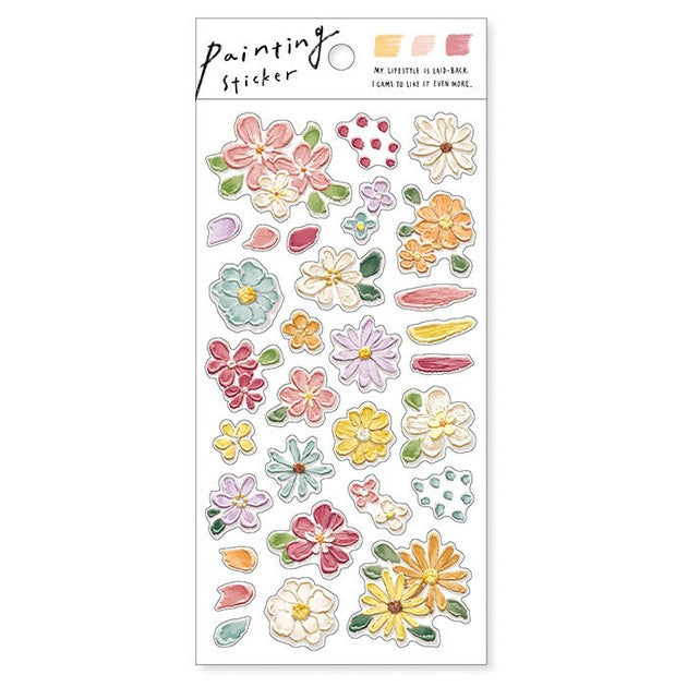 Pink Flowers | Oil Painting Style Stickers