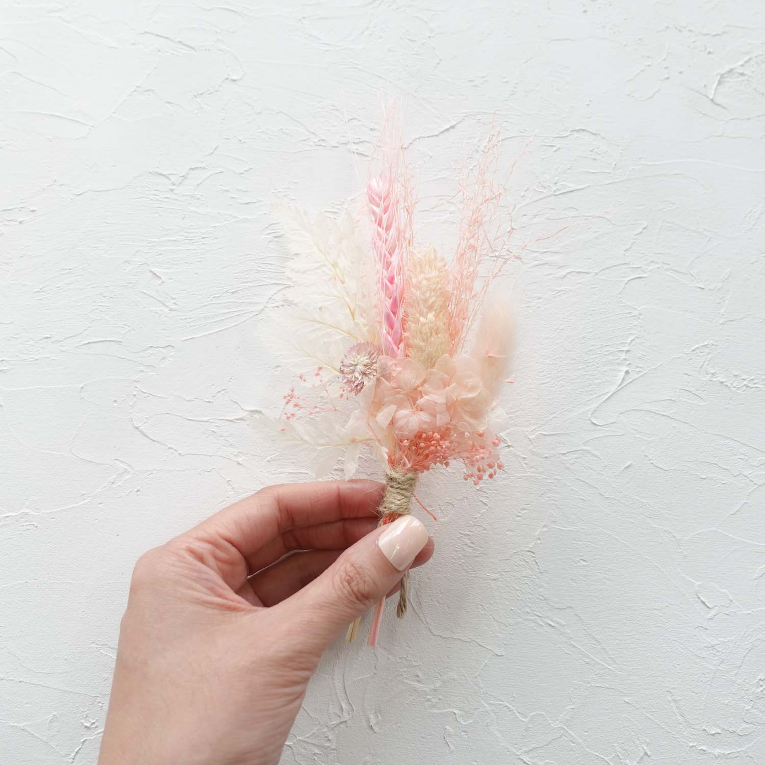 pink dried flower posy boutonniere wedding wax seal fiona ariva australia pink hydrangeas