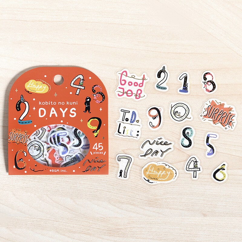 Red Days Little People | Kobito No Kuni | Planner Flake Stickers | BGM