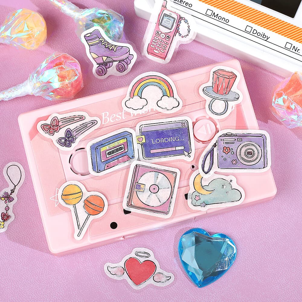 Retro 90s Nostalgia | Ippai | Planner Flake Stickers | BGM