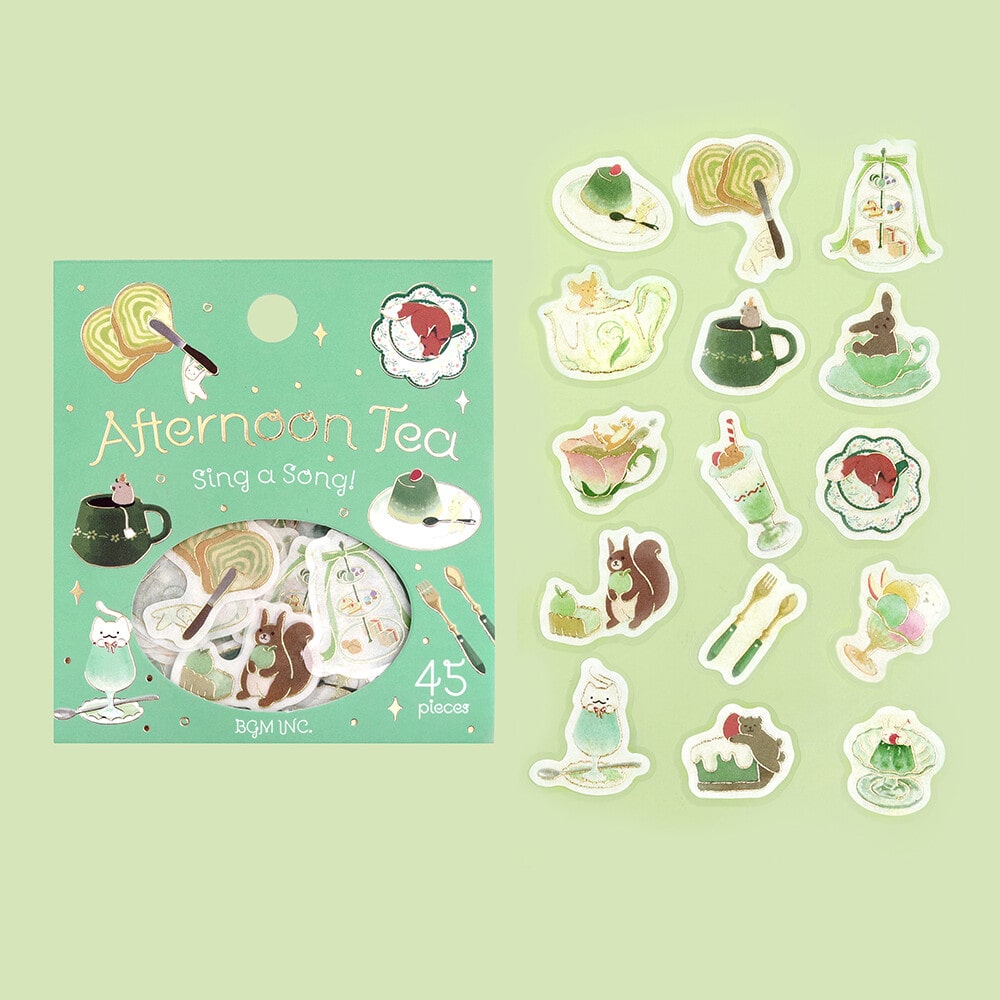 Sing a Song - Green | Afternoon Tea | Planner Flake Stickers | BGM