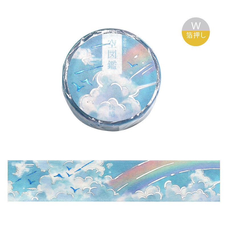 Rainbow Sky Clouds Birds | Washi Tape | BGM