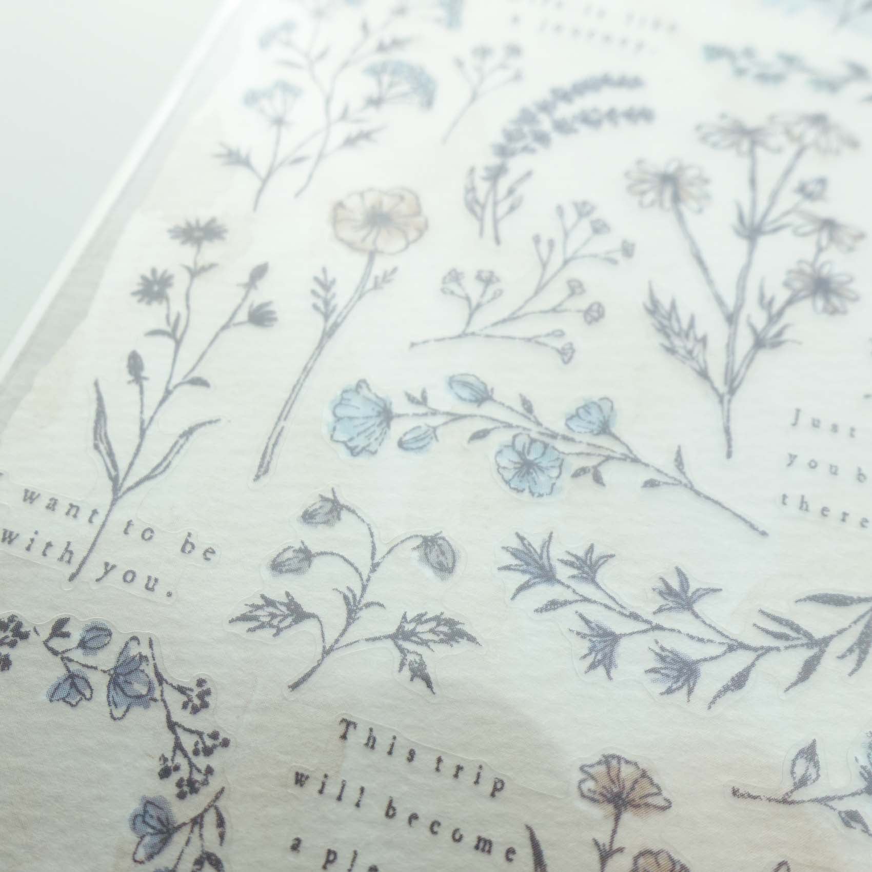 Iron Blue Flowers 'Decor Sticker' Sheet