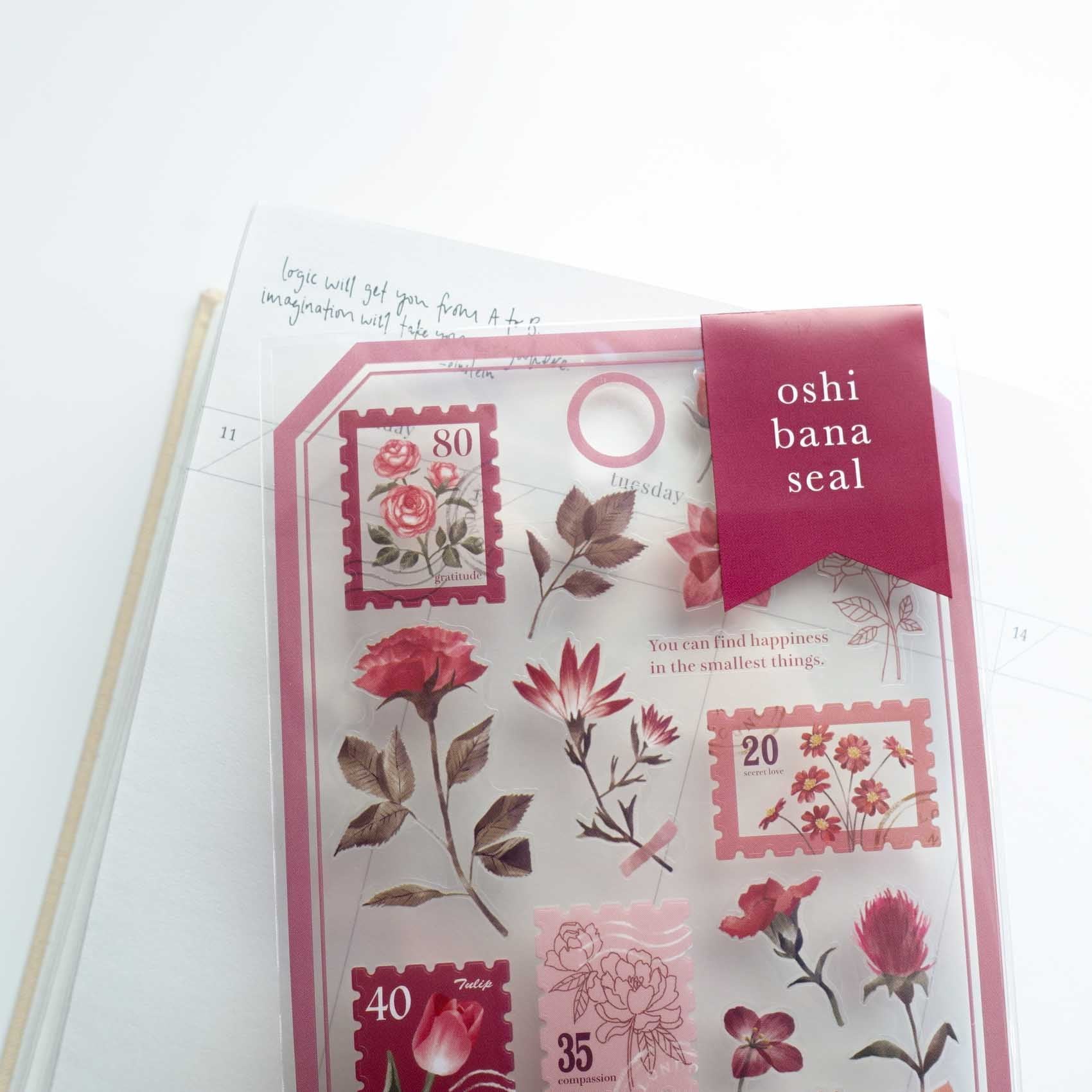 Oshibana Clear Sticker Sheet - Wine