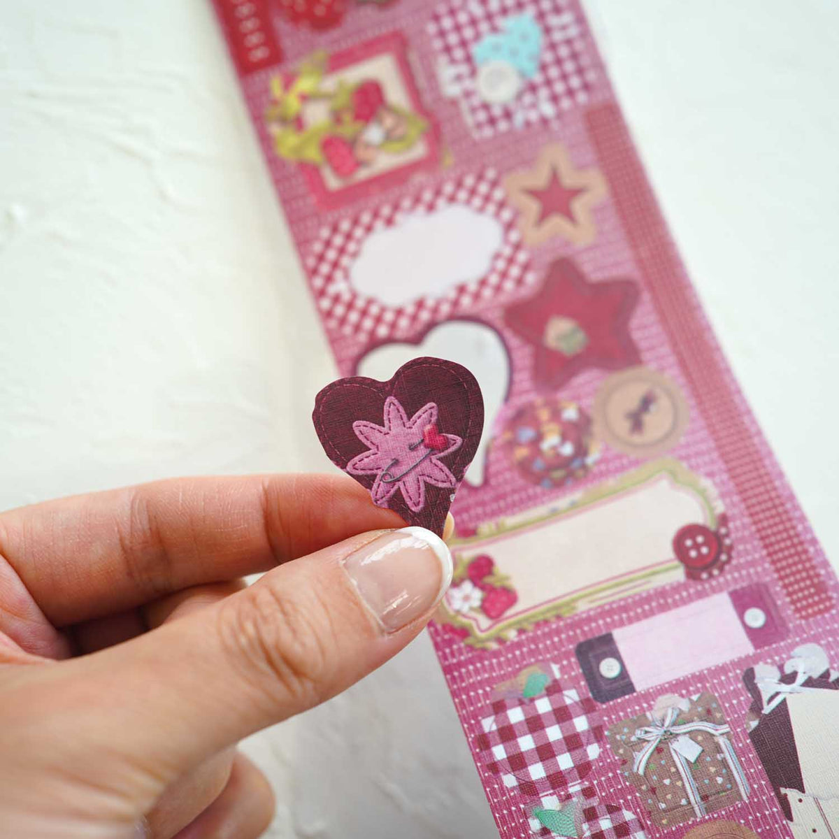 'Berry Little Tune' Pink Scrapbook Diecut Sticker Tape