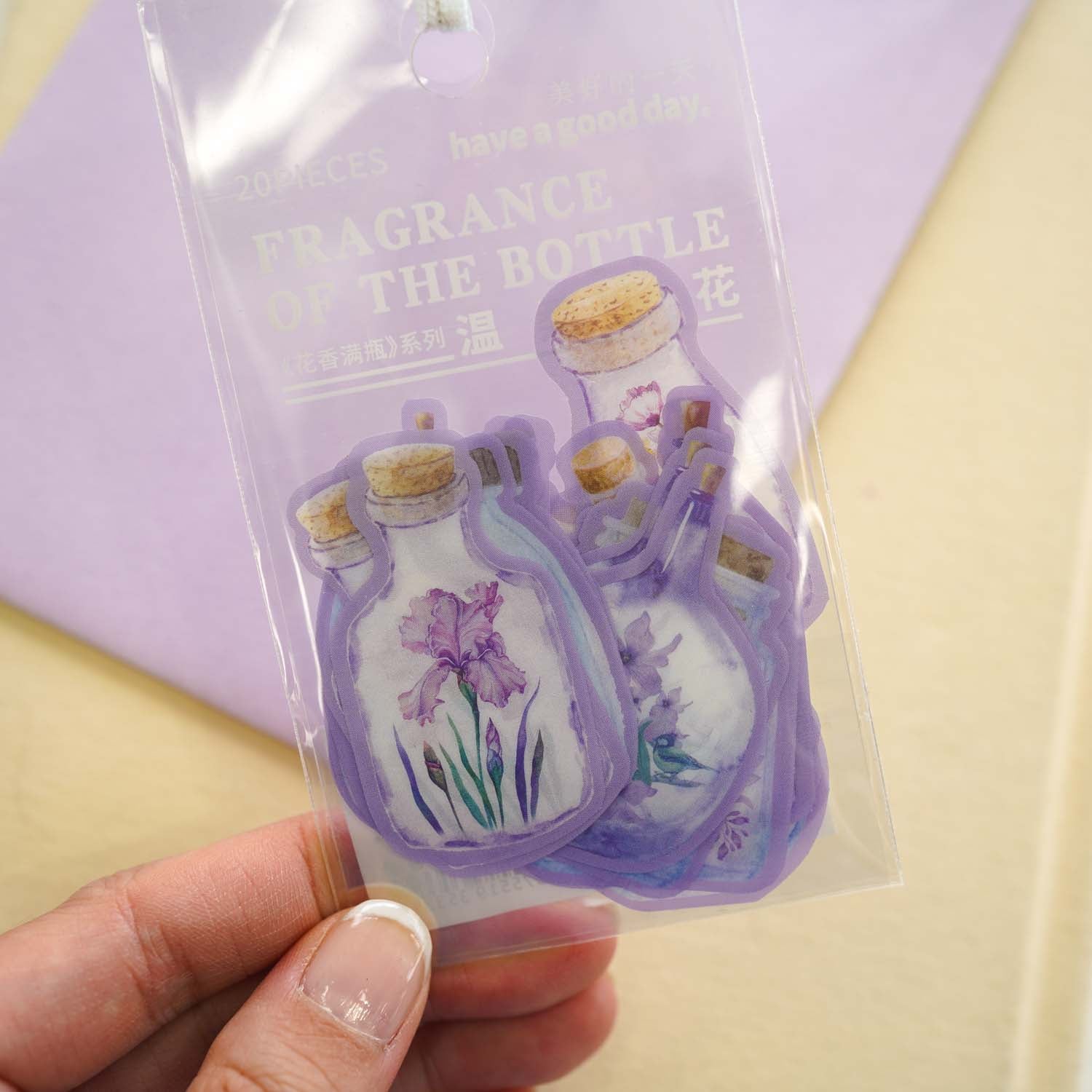 Purple Flowers 'Fragrance of the Bottle' Flake Stickers