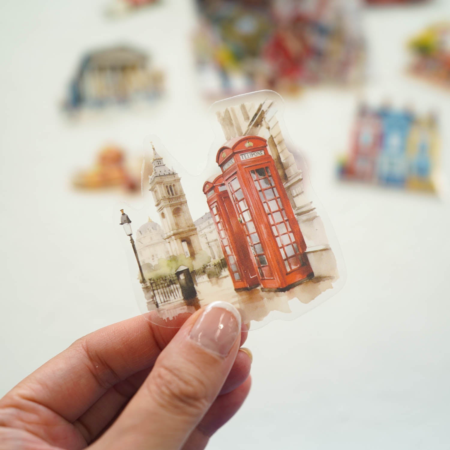 London United Kingdom Theme 'Holiday Journey' Flake Stickers