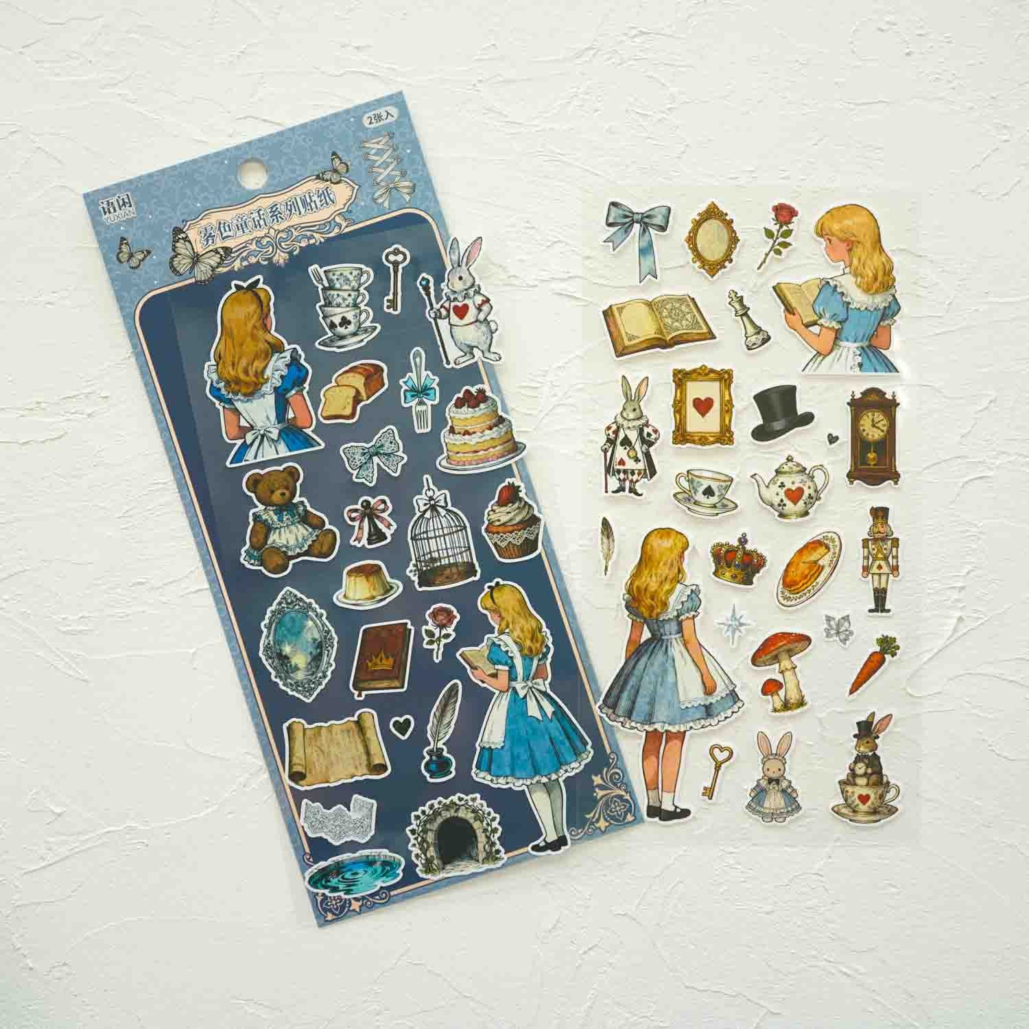 Alice's Collection Adventures in Wonderland 2-Sheet Stickers Sheet