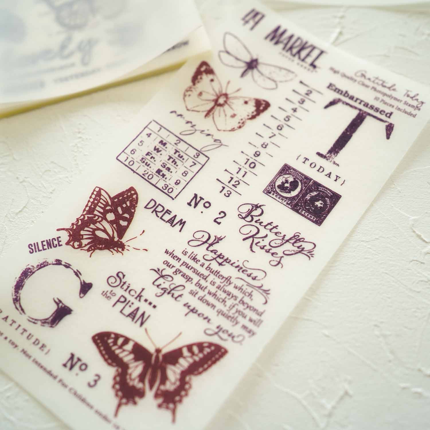 Butterfly Dreamer 'Art Poster' Vintage Retro Antique Style Illustrated Washi Sticker Pad