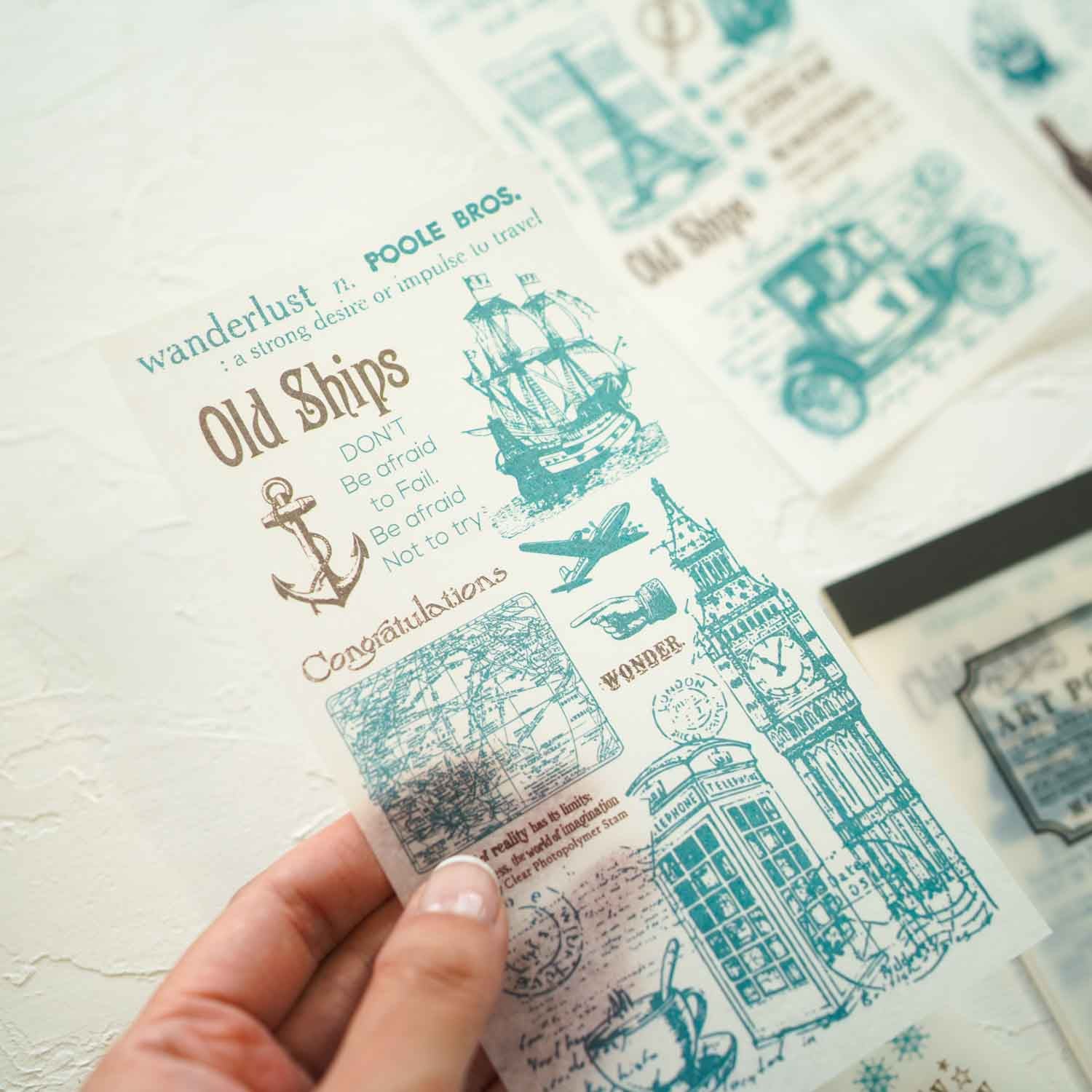 Travel The World 'Art Poster' Vintage Retro Antique Style Illustrated Washi Sticker Pad
