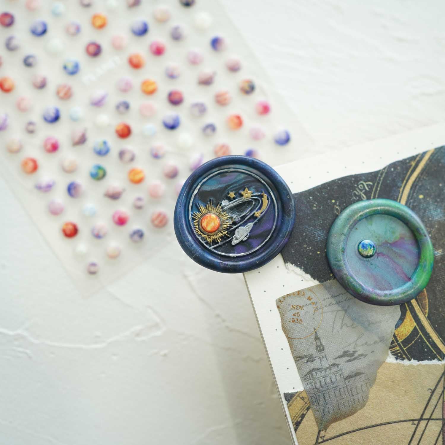 Planets Galaxy Puffy 3D Decorative Stickers Sheet